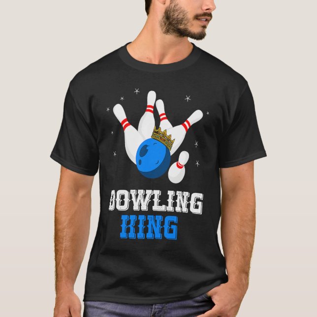 Bowling King Crown Bowling Pin Strike Bowler Bowli T-Shirt (Front)