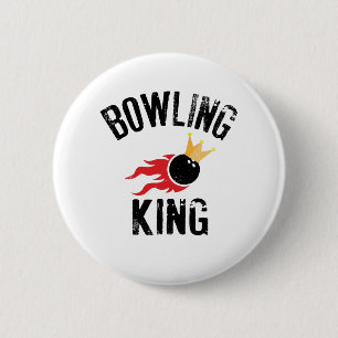 Bowling King graphic Cool Gift For Bowlers 6 Cm Round Badge