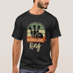 Bowling King Vintage Retro Bowler Motif Bowling Sa T-Shirt