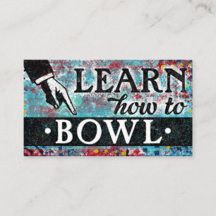 Bowling Lessons Business Cards - Blue Red