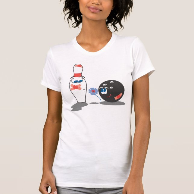 Bowling Love Ball and Pin T-Shirt (Front)