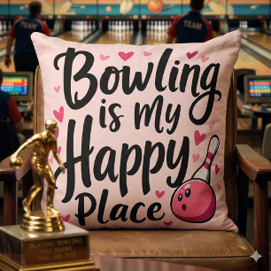 Bowling Lover Cute Retro Aesthetic Sports Design Cushion