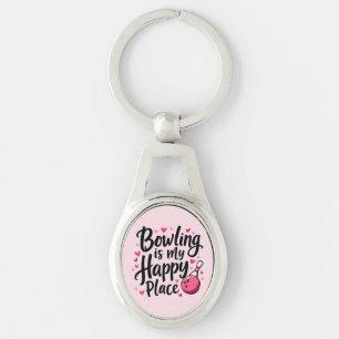 Bowling Lover Cute Retro Aesthetic Sports Design Key Ring