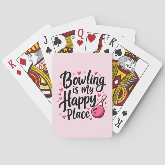 Bowling Lover Cute Retro Aesthetic Sports Design Playing Cards (Back)