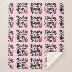 Bowling Lover Cute Retro Aesthetic Sports Design Sherpa Blanket