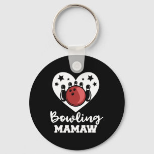 Bowling Mamaw Heart Funny Bowler Mamaw Key Ring