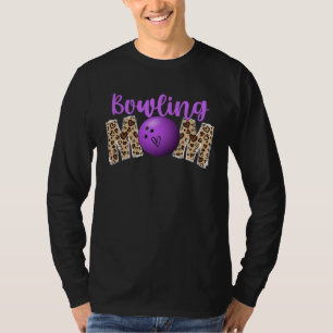 Bowling Mom Leopard Print Cute Mother s Day Sport T-Shirt