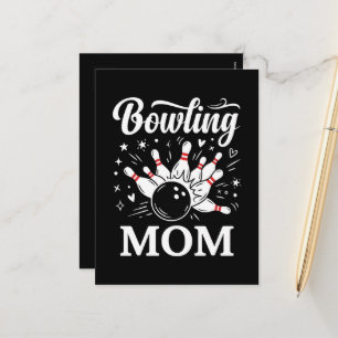Bowling Mum Heart Pins Funny League Mothers Day Holiday Postcard