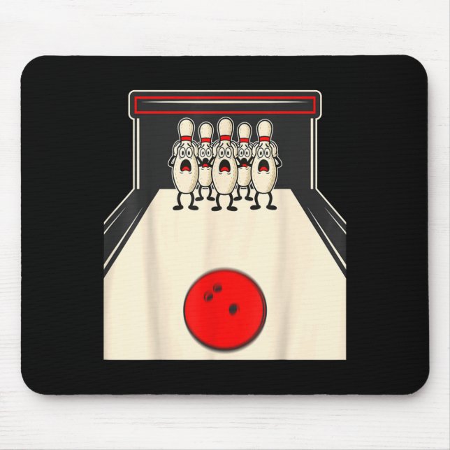 Bowling N Ed Ns Funny Bowler Player Kids Boys Men  Mouse Pad (Front)