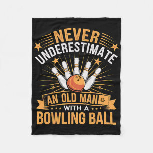 Bowling Never Underestimate An Old Man With A Bowl Fleece Blanket