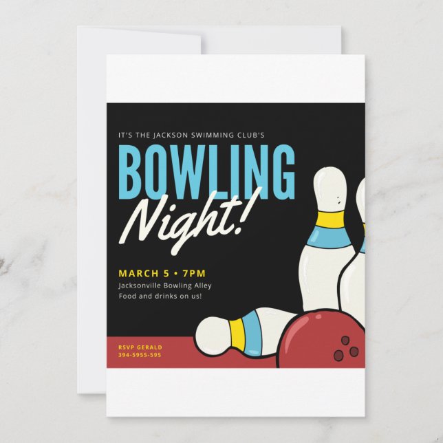 Bowling Night! Invitation (Front)
