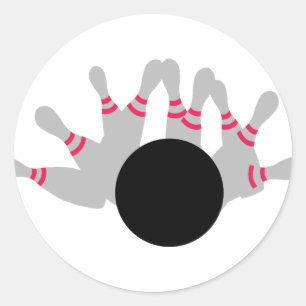 Bowling - Ninepins Classic Round Sticker