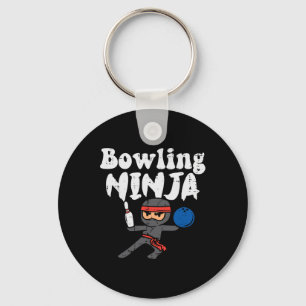 Bowling Ninja Funny Bowler Boys Girls Kids Toddler Key Ring