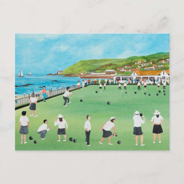 Bowling on Newlyn Green Postcard (Front)