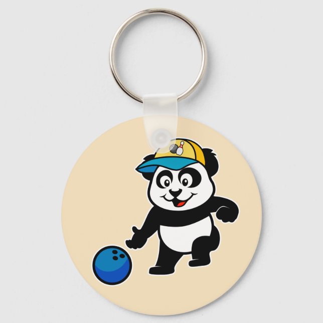 Bowling Panda Key Ring (Front)