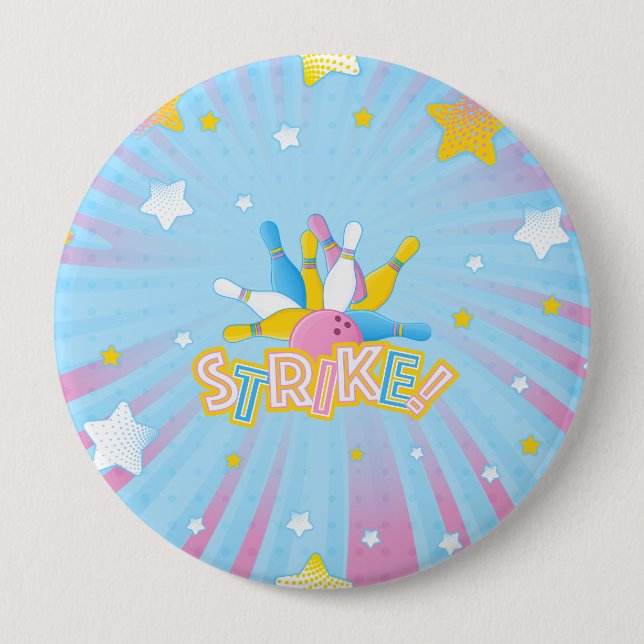 Bowling Party  10 Cm Round Badge (Front)