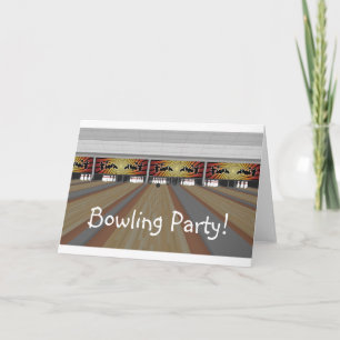 Bowling Party! Bowling Alley: Greeting Card