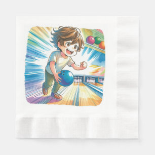 Bowling Party Boy's Anime Birthday   Napkin