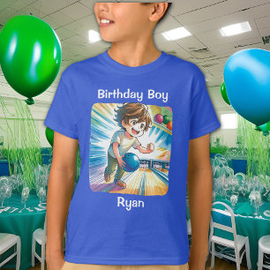 Bowling Party Boy's Anime Birthday Personalised T-Shirt