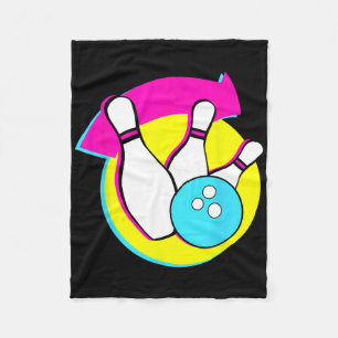 Bowling Party Funny Retro Bowling Players Bowler Fleece Blanket