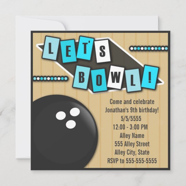 Bowling Party Invitation (Front)
