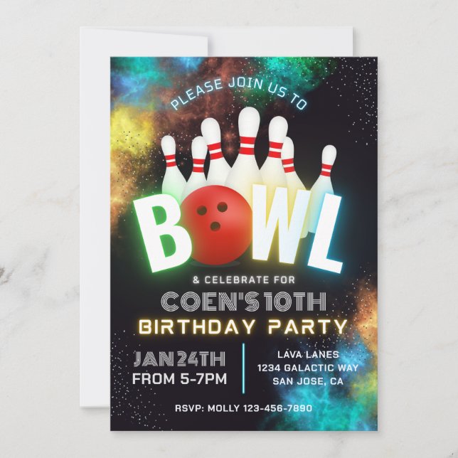 Bowling Party Invitation | Bowling Invitations (Front)