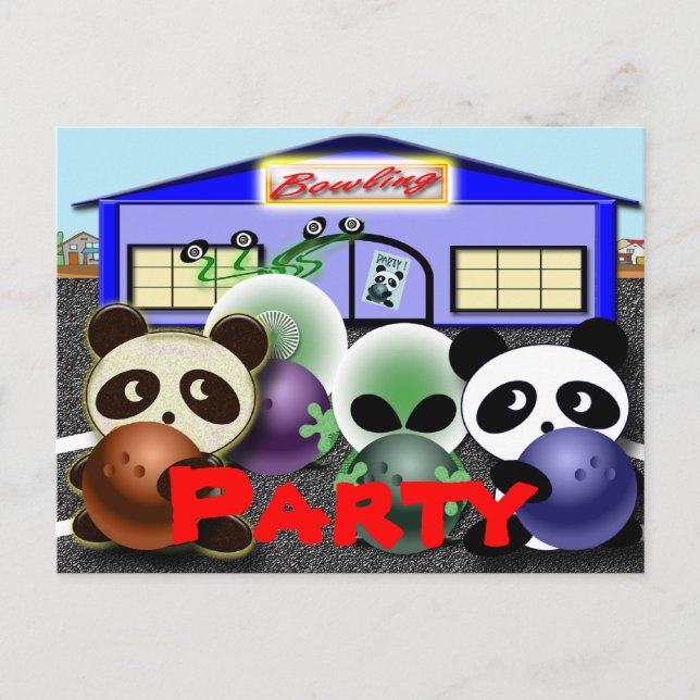 Bowling Party Invitations Customisable (Front)