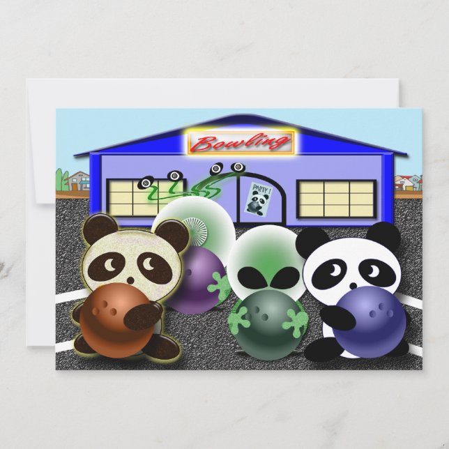 Bowling Party Invitations Customisable (Front)
