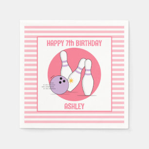 Bowling Party Napkin supplies decor Pink Purple