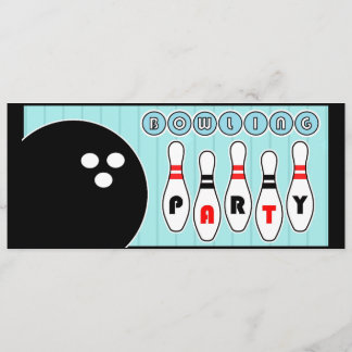 Bowling Party Pins Vintage Invitation