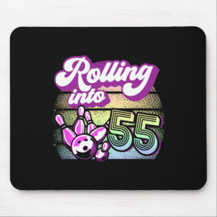 Bowling Party Rolling Into 55 Bowling Birthday Mouse Pad