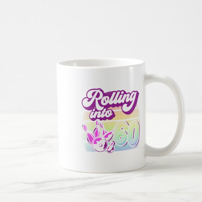 Bowling Party Rolling Into 60 Bowling Birthday  Coffee Mug (Right)
