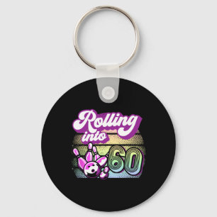 Bowling Party Rolling Into 60 Bowling Birthday  Key Ring