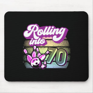 Bowling Party Rolling Into 70 Bowling Birthday 1 Mouse Pad
