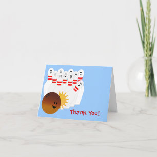 Bowling Party Thank You Note Card