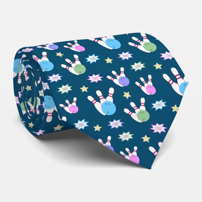 Bowling Pattern Tie (Rolled)