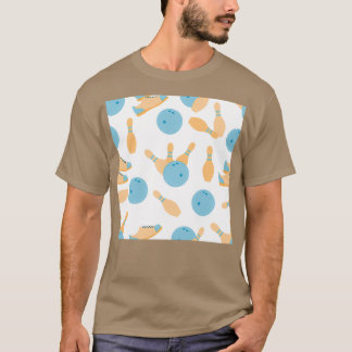 Bowling pattern with bowling shoes pins and bowls  T-Shirt