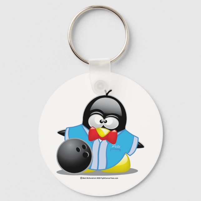 Bowling Penguin Key Ring (Front)