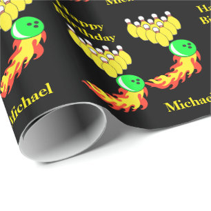 Bowling Personalised Birthday Gift Wrapping Paper