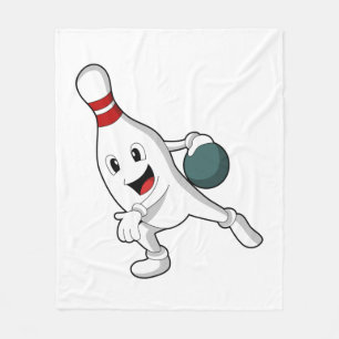 Bowling pin at Bowling with Bowling ball Fleece Blanket