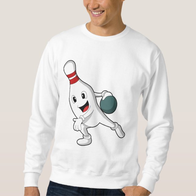Bowling pin at Bowling with Bowling ball Sweatshirt (Front)