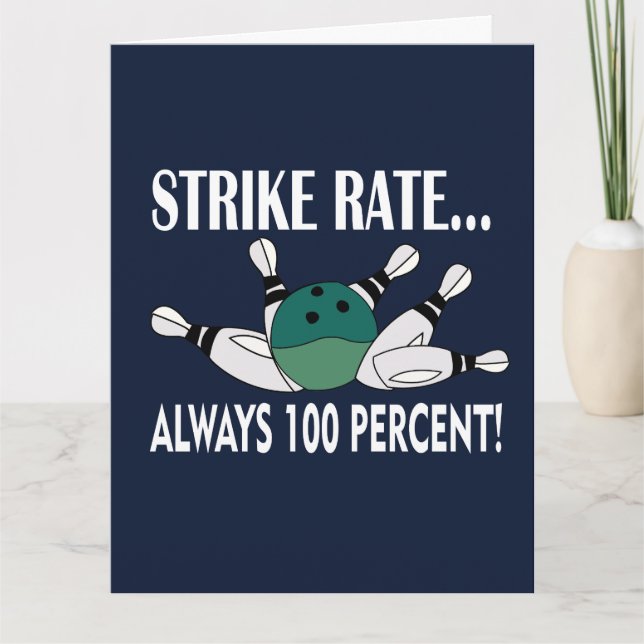 Bowling Pin Ball Strike Team Greeting Card (Front)