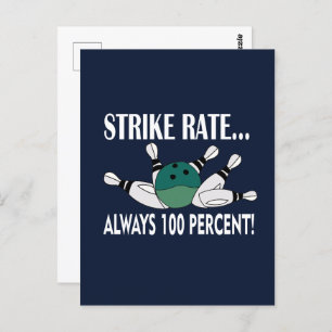 Bowling Pin Ball Strike Team Postcard