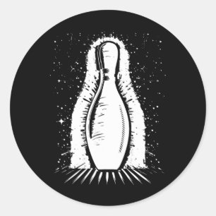 Bowling Pin Bowler Classic Round Sticker
