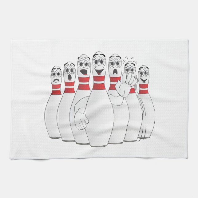 Bowling Pin Crying Towel Cartoon (Horizontal)