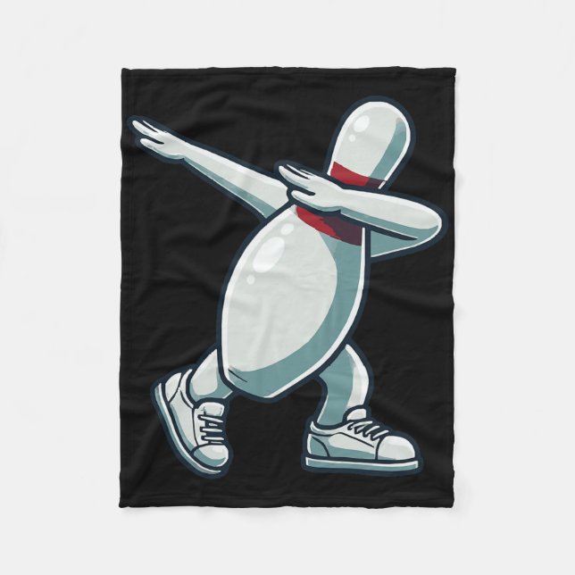 Bowling Pin Dabbing Funny Bowler Bowling Lover Sar Fleece Blanket (Front)