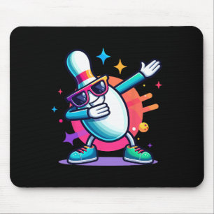 Bowling Pin Dabbing Sungles Bowler Player Kids Boy Mouse Pad