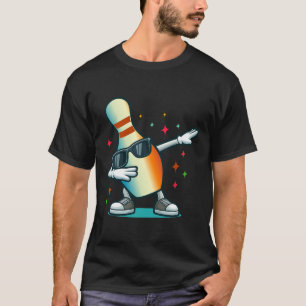 Bowling Pin Dabbing Sungles Bowler Player Kids Boy T-Shirt