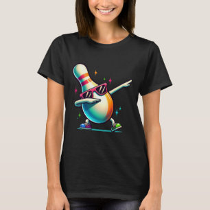 Bowling Pin Dabbing Sungles Bowler Player Kids Boy T-Shirt
