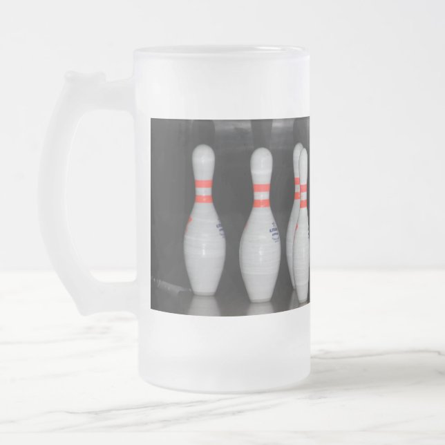 Bowling Pin Frosted Mug (Left)